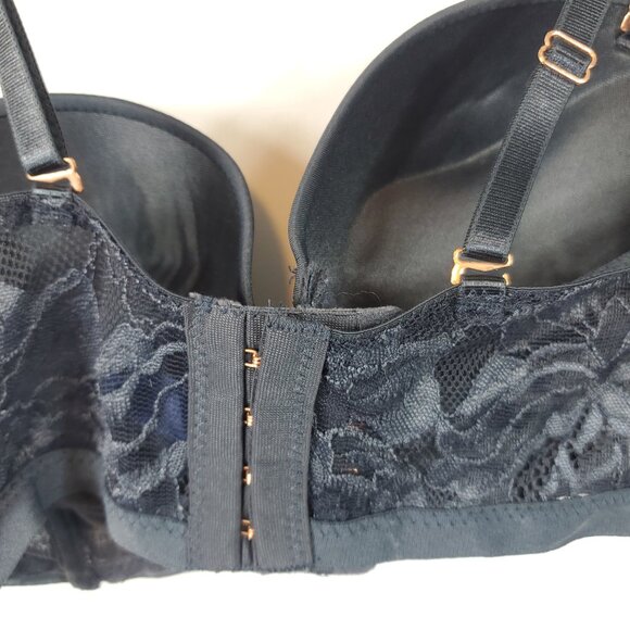 Rachel Roy Navy Blue Luxe Lace Longline Single Bra Sz 34C NWT - Picture 3 of 8